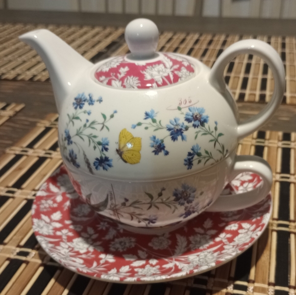 Fringe Porcelain Barnes And Noble Tea For One Set - Picture 1 of 11